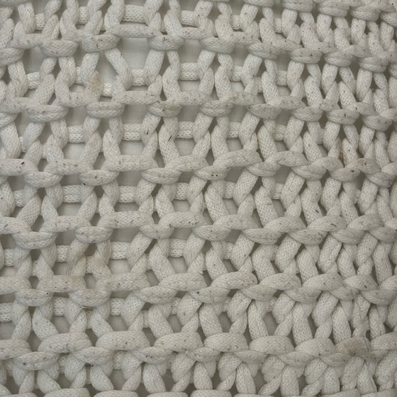 Anthropologie Woven White Knit Throw Pillow With Removable Cover 18x18” - Picture 10 of 15